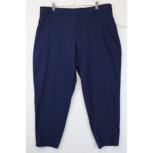 Laura Scott  Pull On Ankle Pants Women XXL  Straight Leg Stretch Comfort Blue